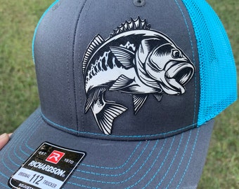 Bass Fishing Leather Patch Richardson Hat