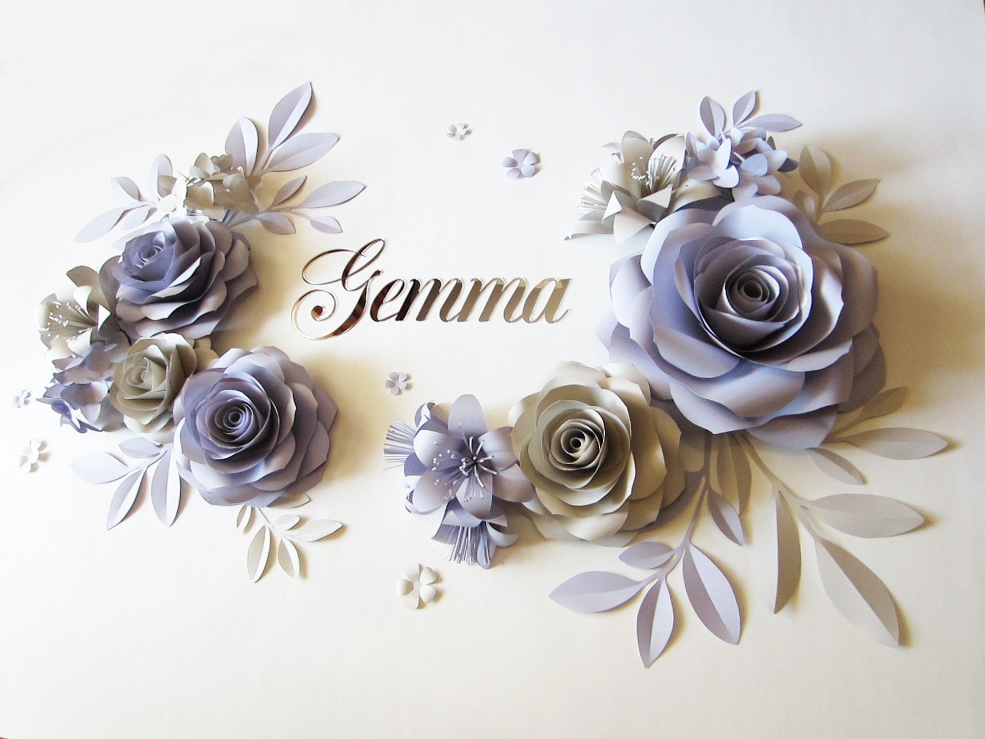 Baby Name Sign With Paper Flower Wall Decor Above Crib Etsy