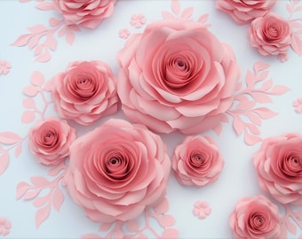 Giant Paper Roses, Paper Flowers for Order by the Piece, Large Paper Flowers, Paper Flowers Wall, Nursery Wall Decor