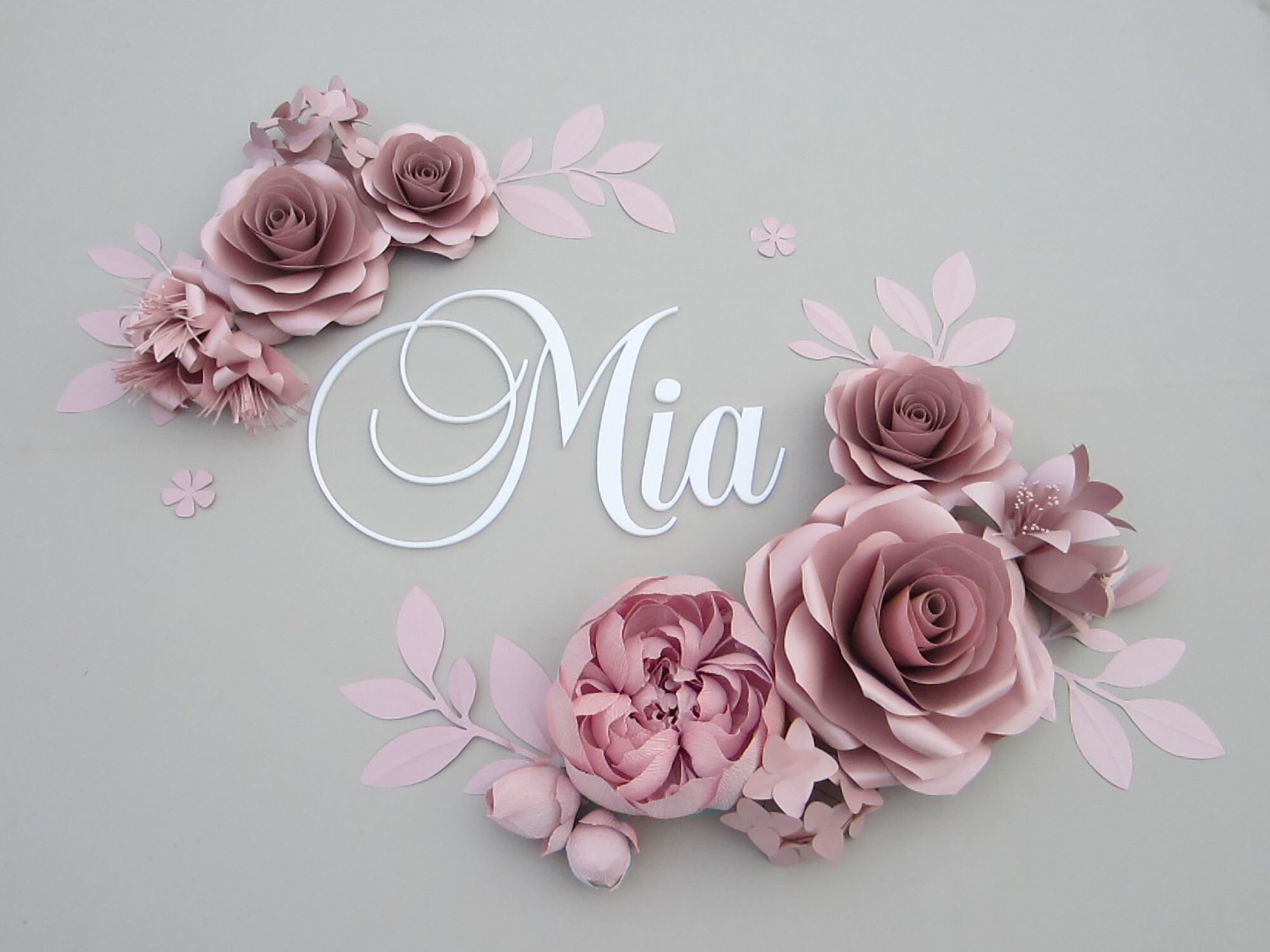 Baby Name Sign With Paper Flower Wall Decor Above Crib Etsy UK