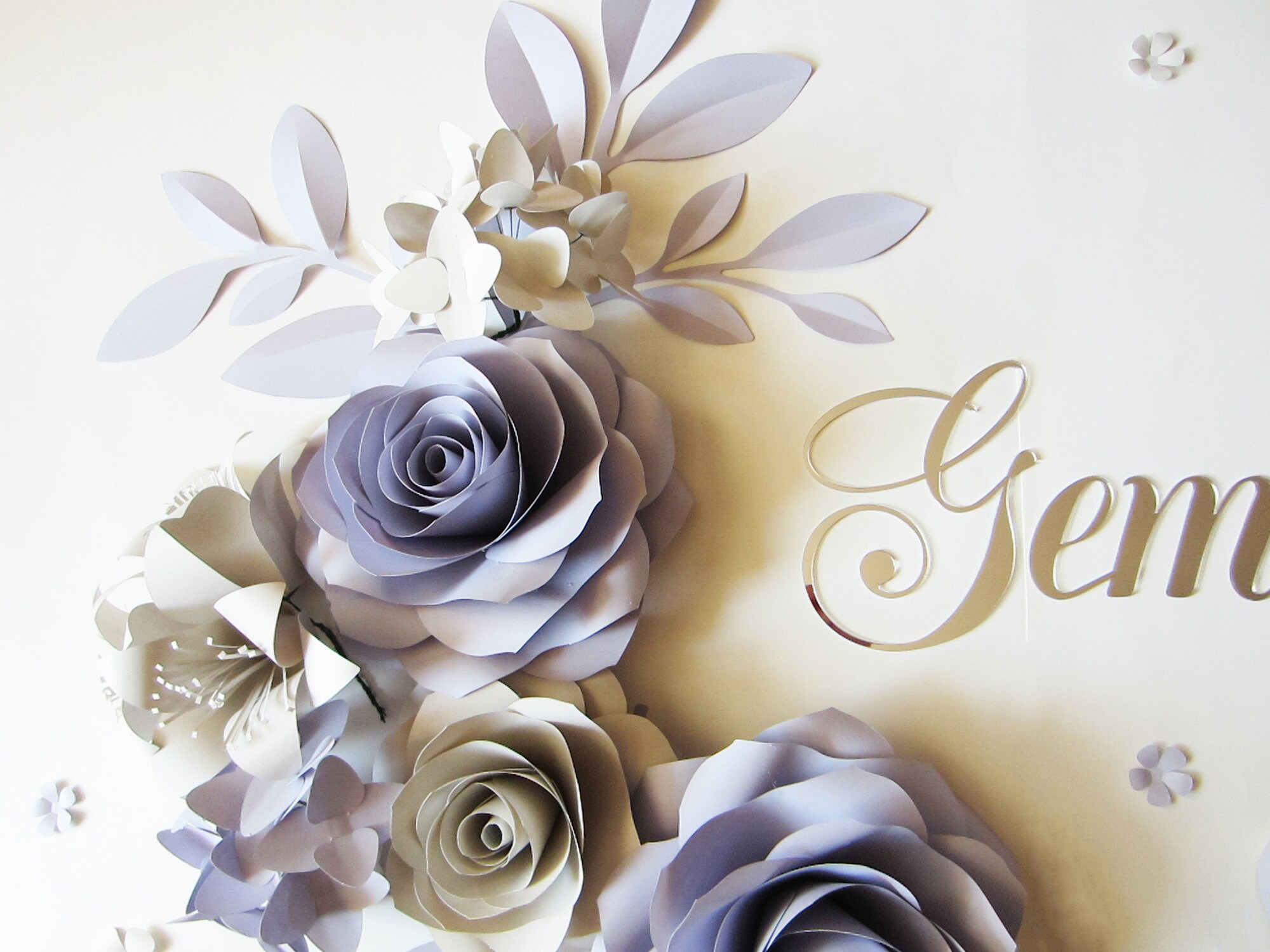 Baby Name Sign With Paper Flower Wall Decor Above Crib Etsy