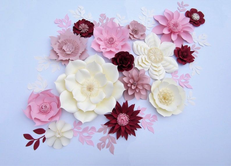 15 Extra Large Paper Flowers Paper Flower Wall Giant Paper Etsy