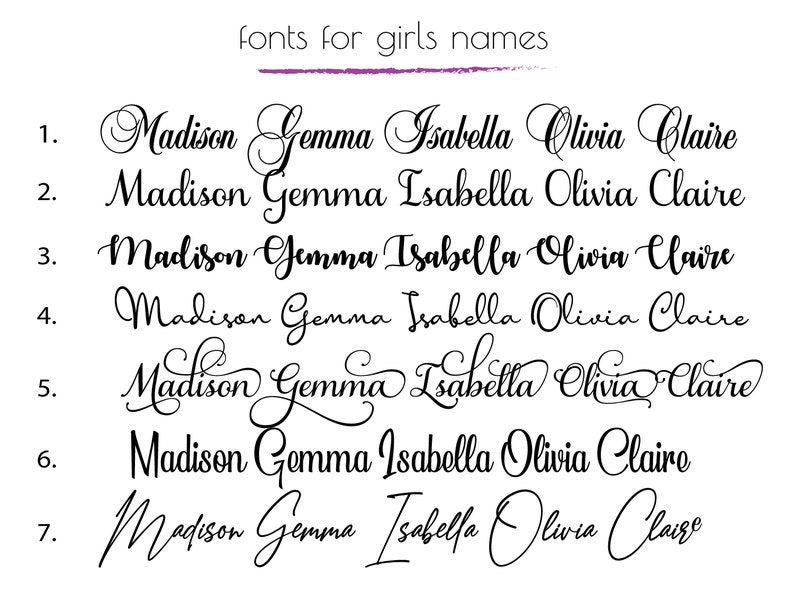 top 7 favorite fonts for names