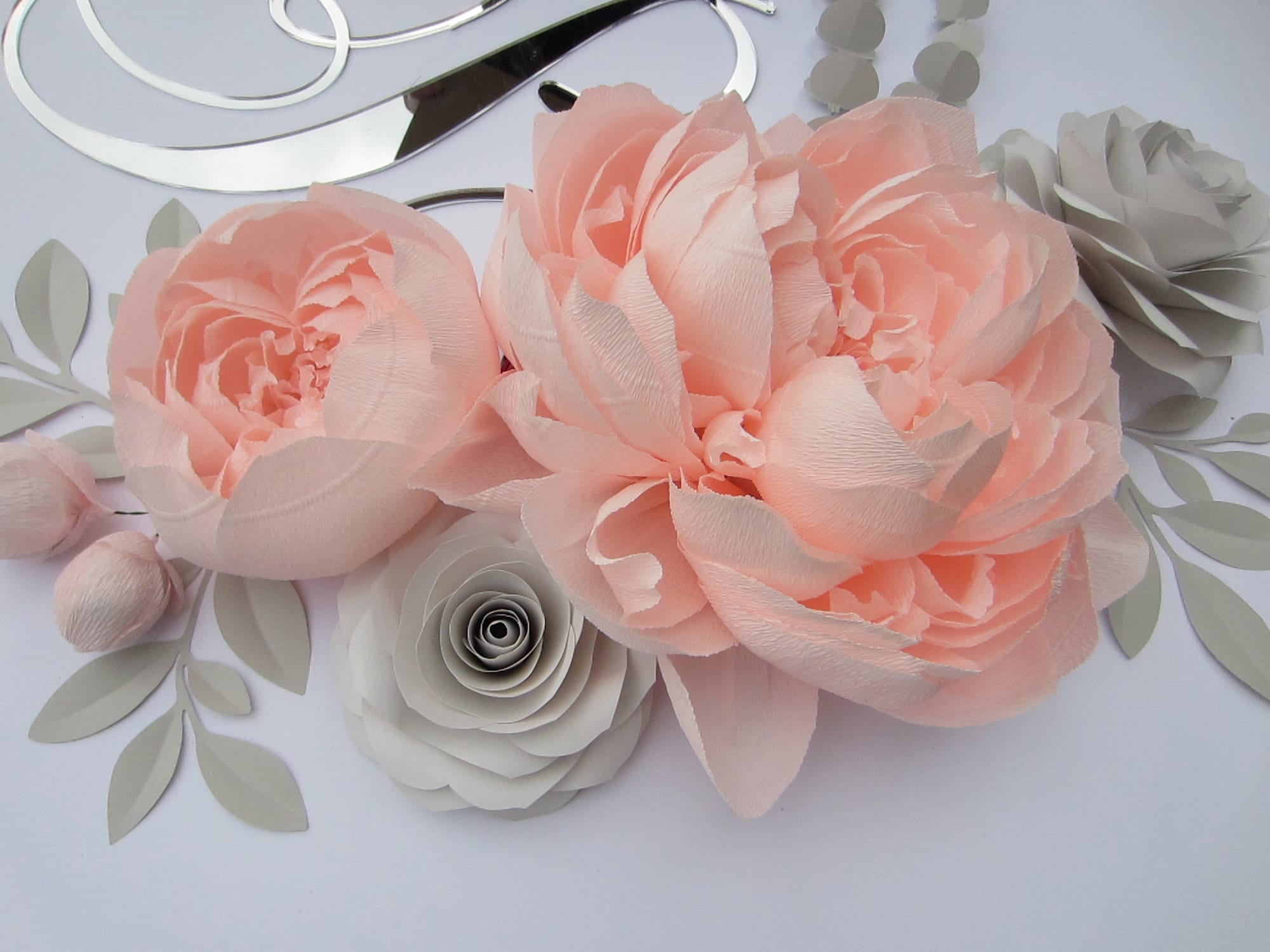 Paper Flower Wall Decor Above Crib Nursery Wall Decor Crepe Etsy