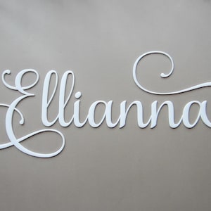 Nome acrílico cortado a laser, Placa acima da cama, Placa de nome para menina do berçário, Letras de parede em acrílico, Placa de nome do berçário para parede