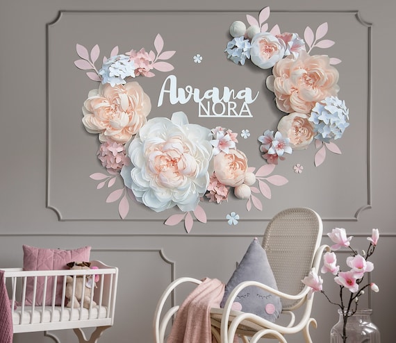 Flower wall baby nursery sales