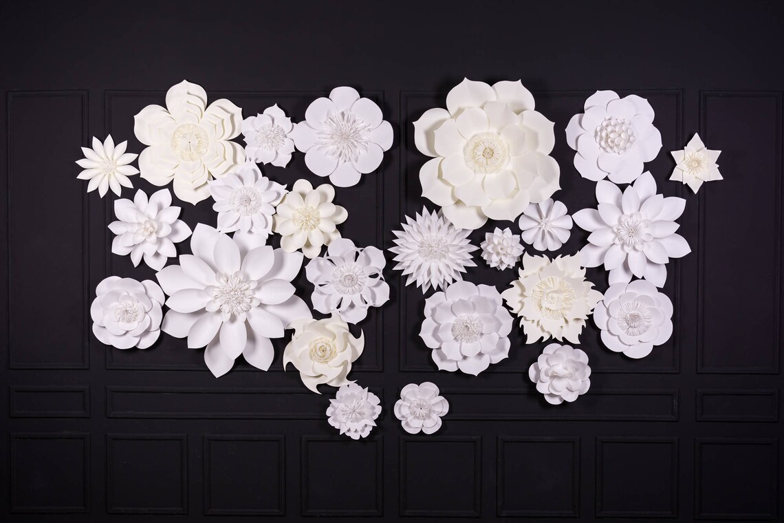 Extra Large Paper Flowers Backdrop Wedding Backdrop Paper Etsy