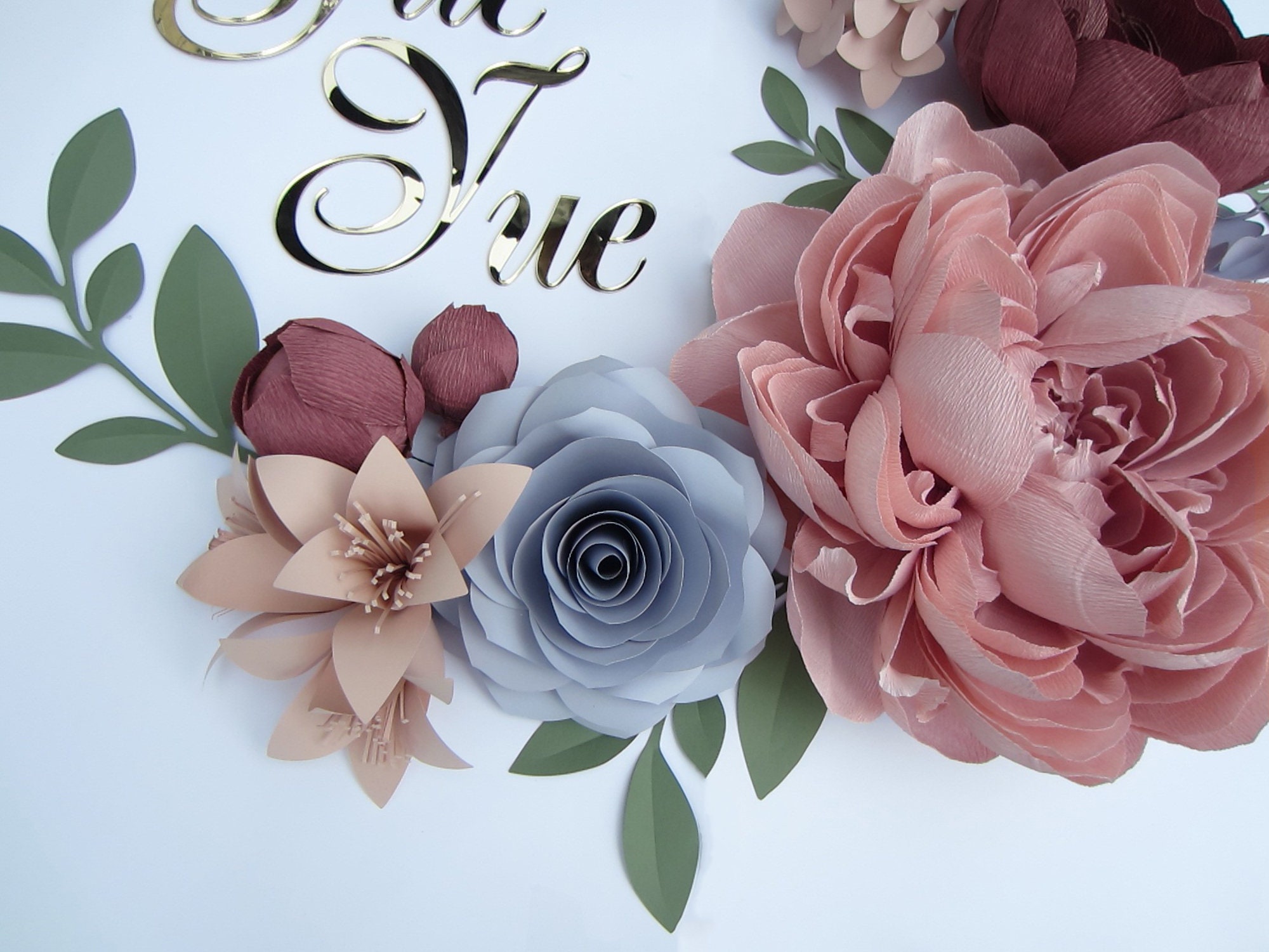 Baby Name Sign with Paper Flower Wall Decor Above Crib Etsy