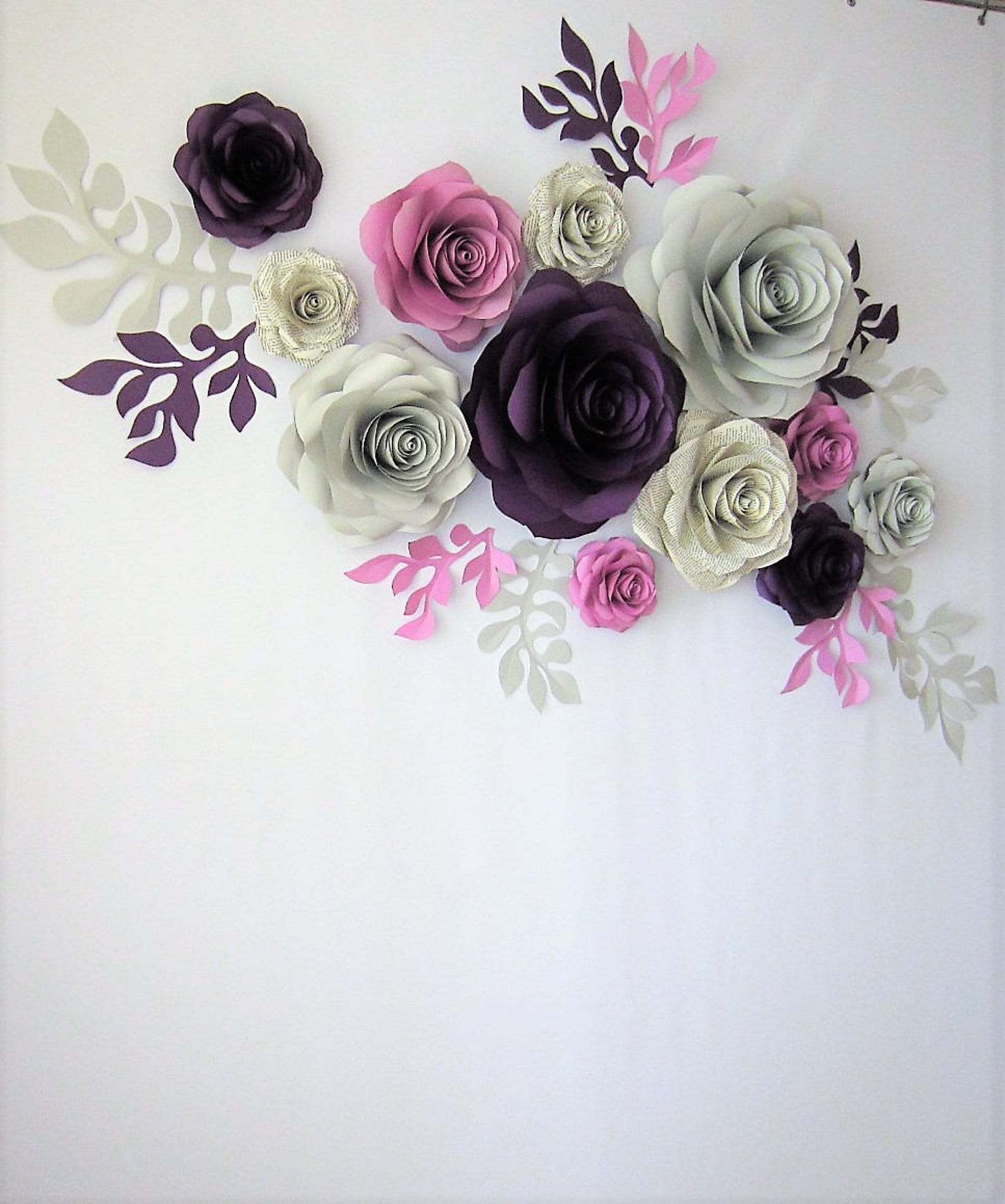 Book Pages Flowers Large Paper Flower Wall Wedding Etsy