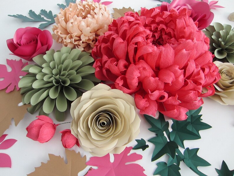Perfectly Crafted Paper Flower Set Сhrysanthemum With Physalis Etsy