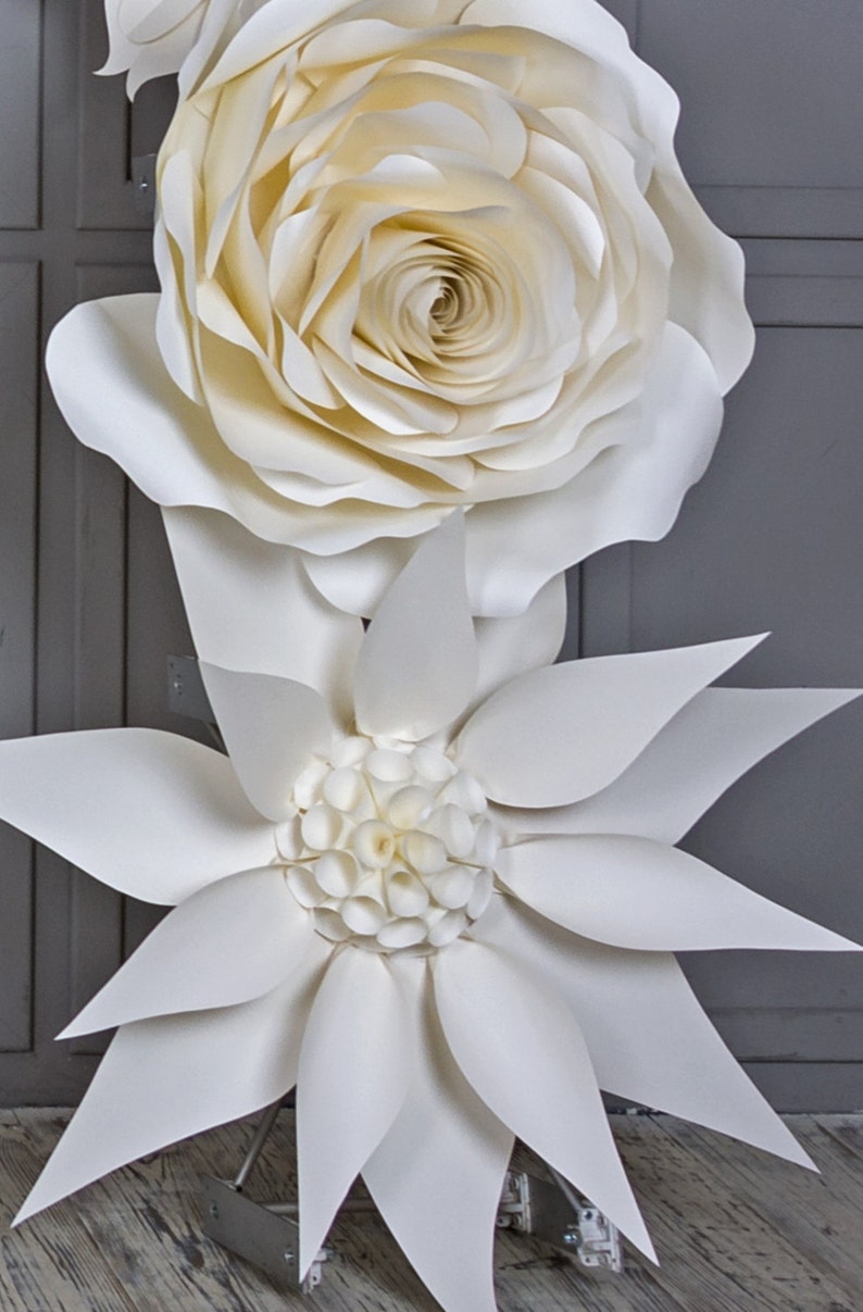 Wedding Arch Paper Flowers Wedding Venue Decoration White Etsy