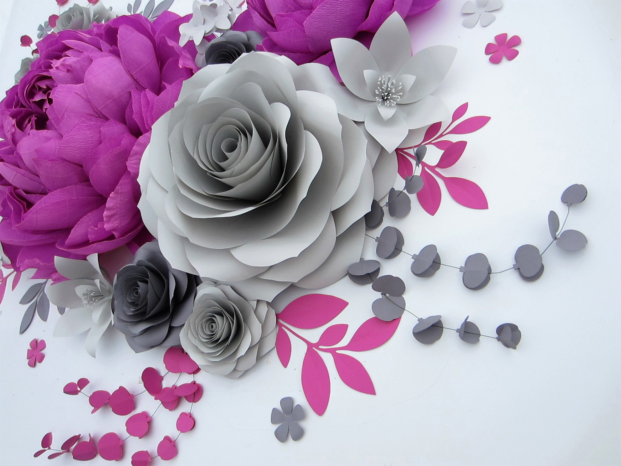 15 pcs Giant Paper Flowers for Wall Decorations Over the Bed Etsy