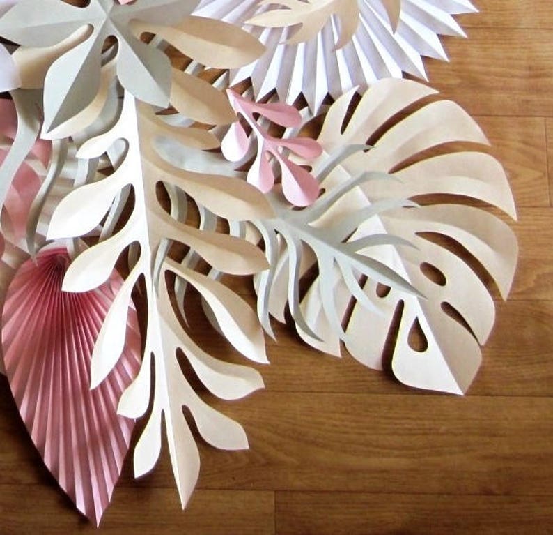 Paper Tropical Leaves Large Paper Flower Backdrop Etsy