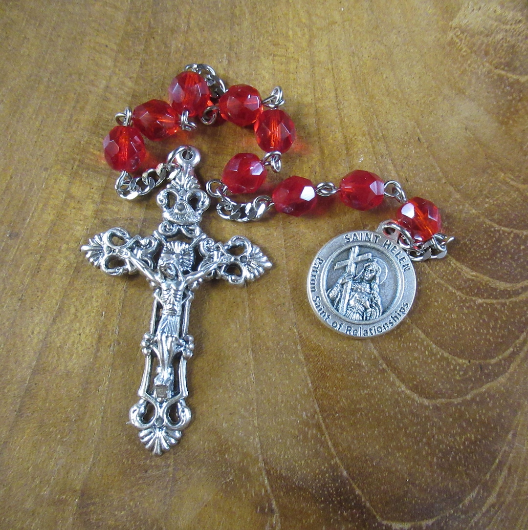 Saint Helen Chaplet Patron Saint of Relationships 8mm Red Etsy