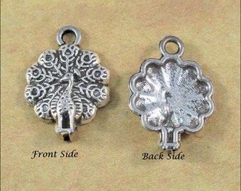 Turkey Charms, Set of 2, Antique Pewter Finish Charms, Autumn Charms, Thanksgiving Season