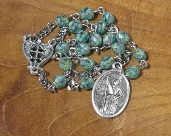 Saint Joan of Arc Catholic Chaplet, Patron of Soldiers and France, Stainless Steel