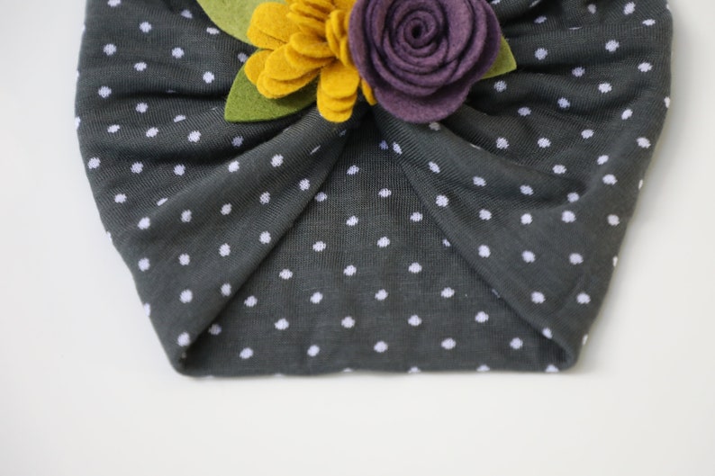 Baby Turban felt flower Baby Hat Turban Hat