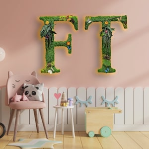 Letras de musgo, letras de parede personalizadas, letreiro iluminado, letreiro comercial personalizado, letreiro retroiluminado 3D, logotipo de musgo, arte de parede de musgo, decoração de escritório, letreiro de LED