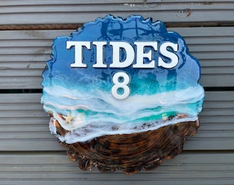 Number Plaque, Custom House Number Sign, Beach Sign, Property Number, Ocean Door Sign Plaque, House Sign, Address Number, Sea Sign,Door Sign