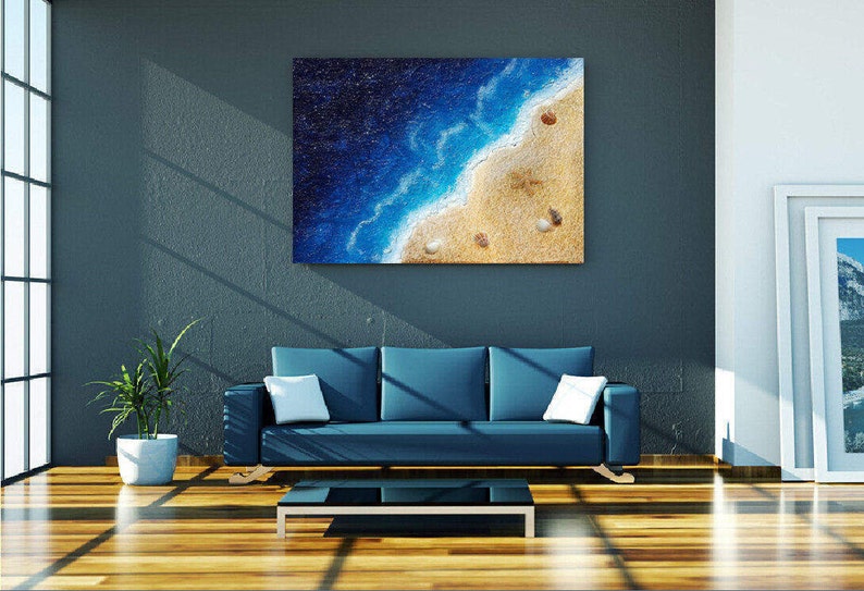 Ocean Wall art, Resin ocean Painting, Ocean Painting, Beach Wall Art, Sea, Nautical Wall Art, Ocean Art print, coastal decor, Resin art, image 1