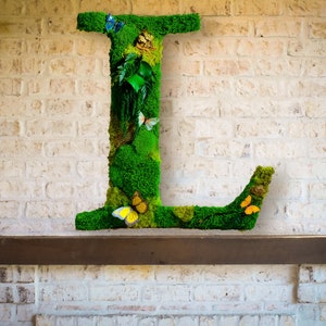 Preserved Moss Letter: Custom Wooden Wall Art, Logo Sign (61 CM Tall)