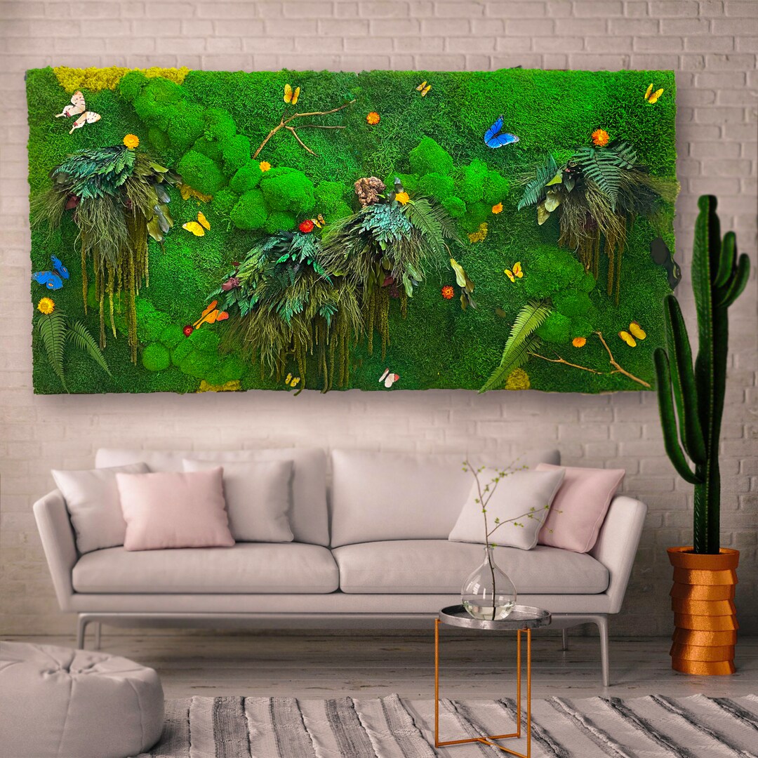 Photo inspiration: Handmade Preserved Moss Wall Art Eco Friendly Home Office Decor Photo Inspiration
