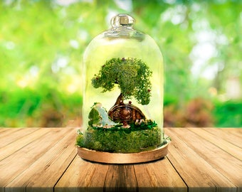 Hobbit House Terrarium Kit, Moss Garden in Glass Dome, Lord Of The Rings Gift