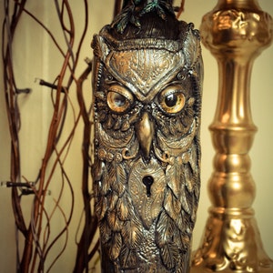 Table lamp, Owl Table lamp, bedside lamp, Desk Light, Owl gifts, Housewarming gift, Owl Decor, Lamp, Owl Lamp, Owl Lights, Upcycled lamps, image 3