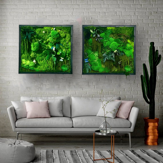 Moss Wall Art. Moss Frame. Green Wall Art. Wall Decor. Preserved