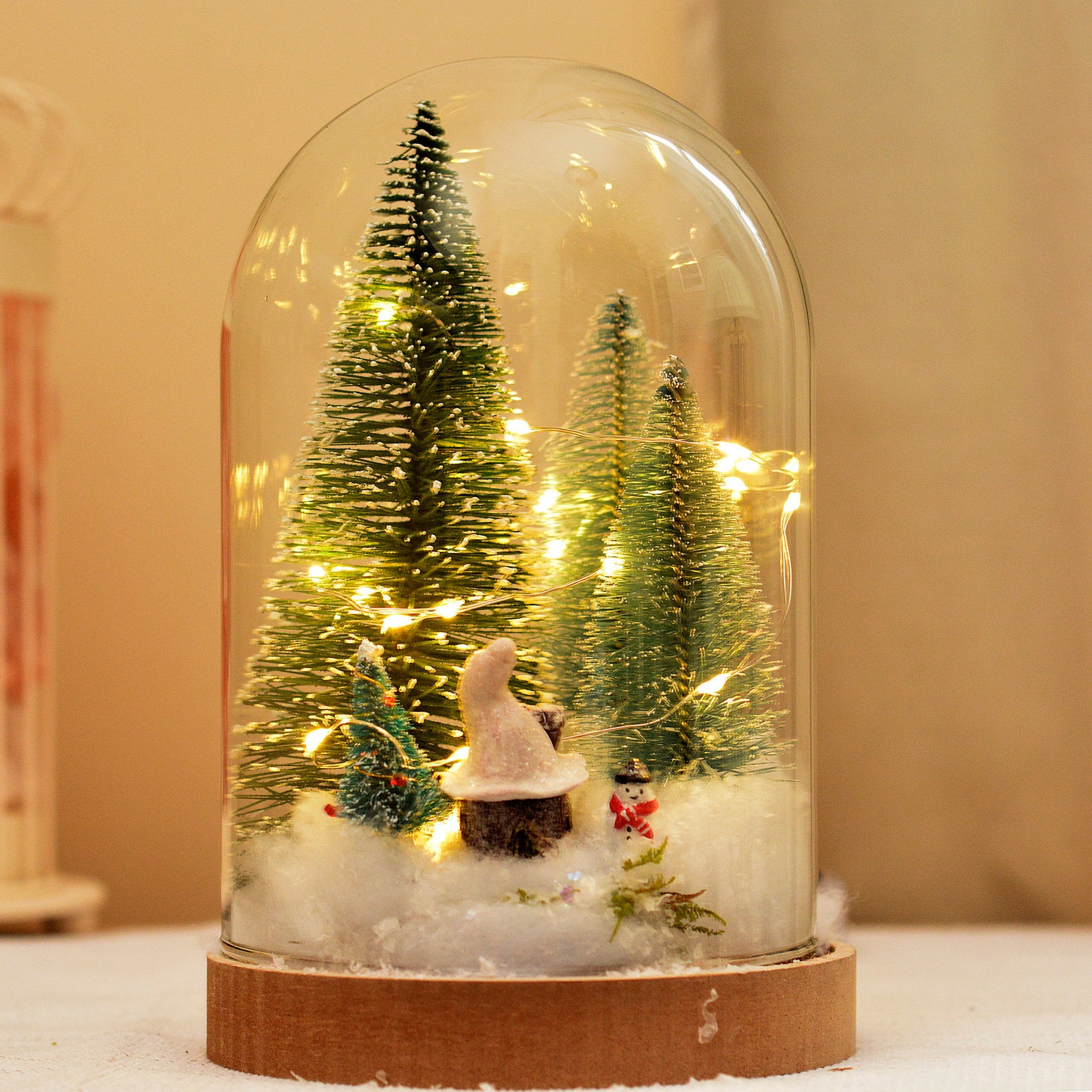 Christmas Terrarium Kit Glass Dome with Fairy lights Etsy