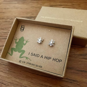 Sterling Silver Frog Stud Earrings