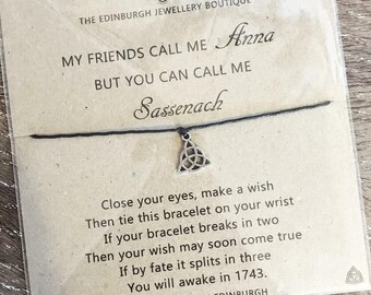 Personalised Inspired by Outlander Sassenach Wish Bracelet