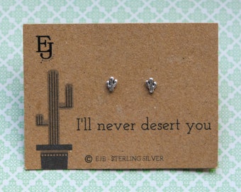 Sterling Silver Cactus Studs