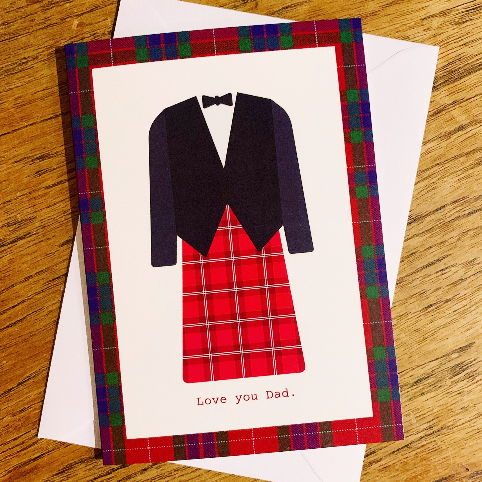 Scottish Dad Card Kilt Card Birthday Fathers Day Etsy