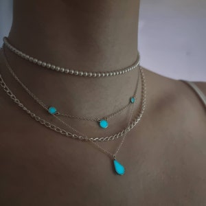 Elune Teardrop All Blue Turquoise Glow Necklace Charges Naturally image 3