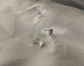 High Shine Heart Earrings - Sterling Silver 925