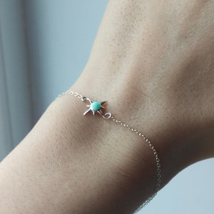 Elune's Guide Bracelet Unique Turquoise Eight Pointed Star Glow Bracelet Sterling Silver 925 image 5