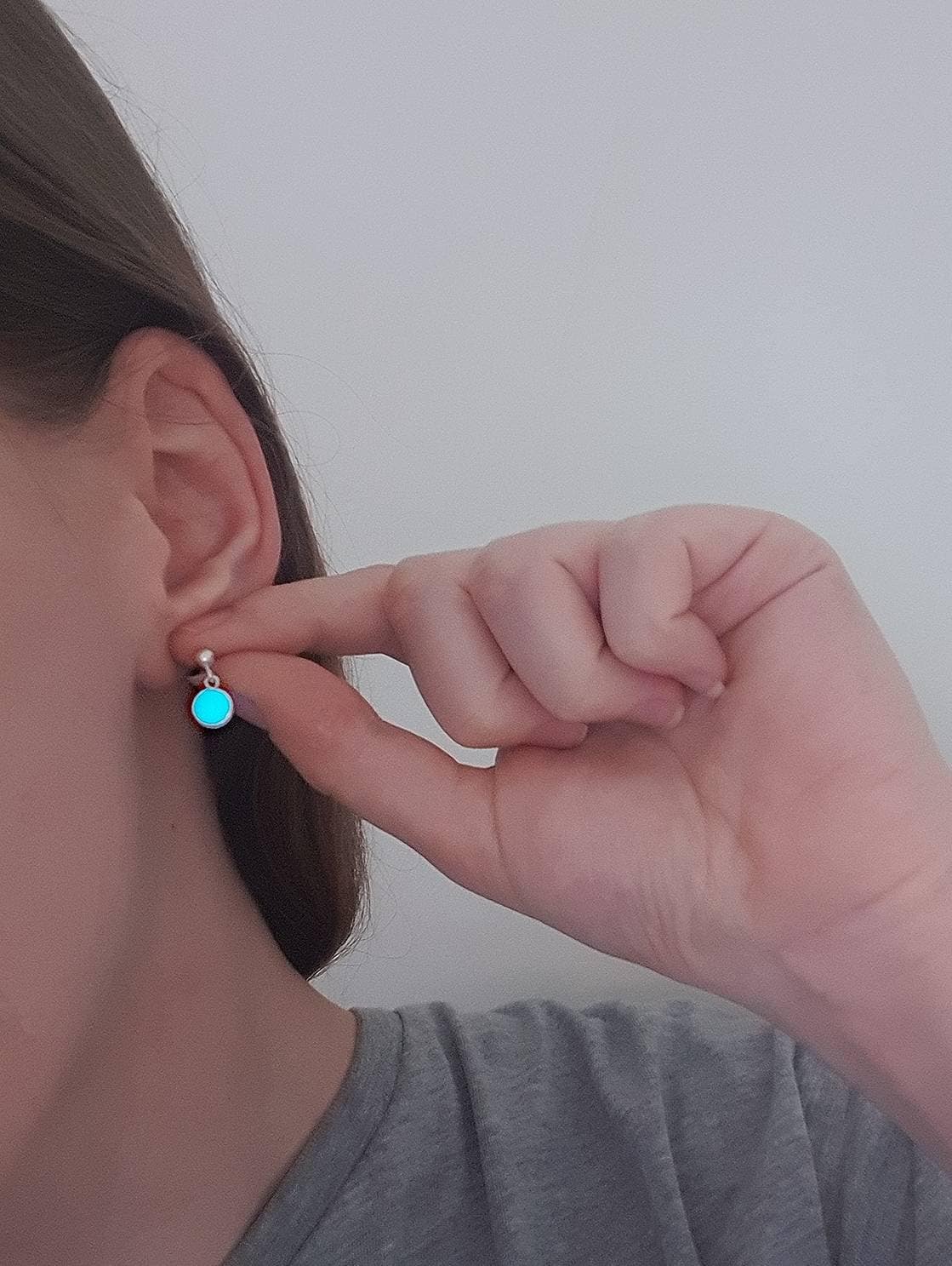 Blue led earrings sale