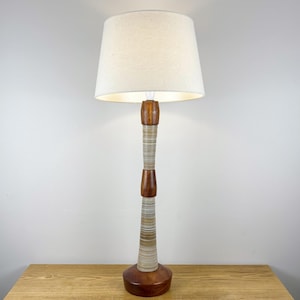 Rare Mid Century Teak & Cardboard Lamp
