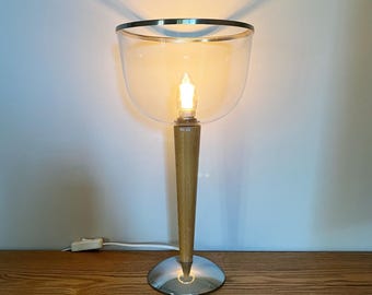 Lámpara de mesa vintage estilo Art Déco de los años 90