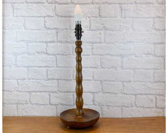 Antique Wood Lamp Base, Antique Table Lamp, English Antique, Wood Lamp, Vintage Wood Lamp, Vintage Home Decor, British Vintage, 1900s 1920s