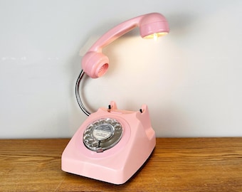 Soft Pink Desk Lamp, Retro Girly Gift.
