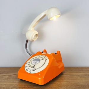 Orange Desk Lamp, Retro Telephone Lamp.