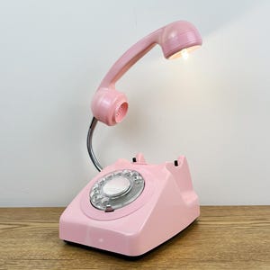 Soft Pink Desk Lamp, Retro Girly Gift.