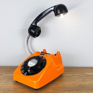 Desk Lamp Orange & Black, Working From Home Gift.