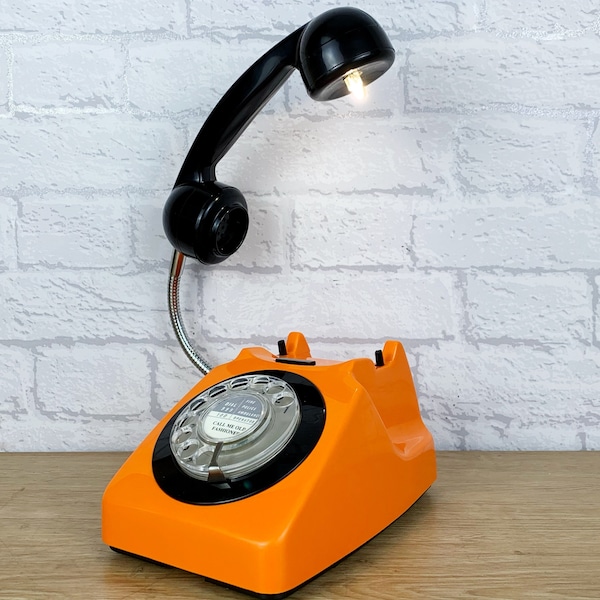 Orange Black Lamp, Orange Desk Lamp, Orange Retro Lamp, Vintage Desk Lamp, Quirky Gift, Retro Office Decor, Home Working Gift, Nostalgic.