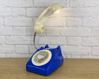 Lámpara azul, lámpara de escritorio retro