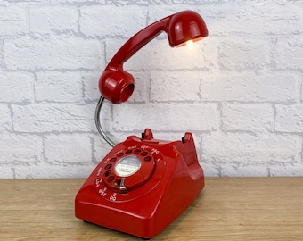 Quirky Decor, Red Telephone Desk Lamp.