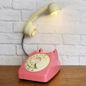 Coral Pink Desk Lamp, Retro Telephone Lamp