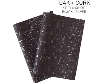 Cork Leather Stitchable Cork Vegan Leather Alternative Sallie Tomato Precut 12 yard Natural Cork Fabric with Silver Splatter